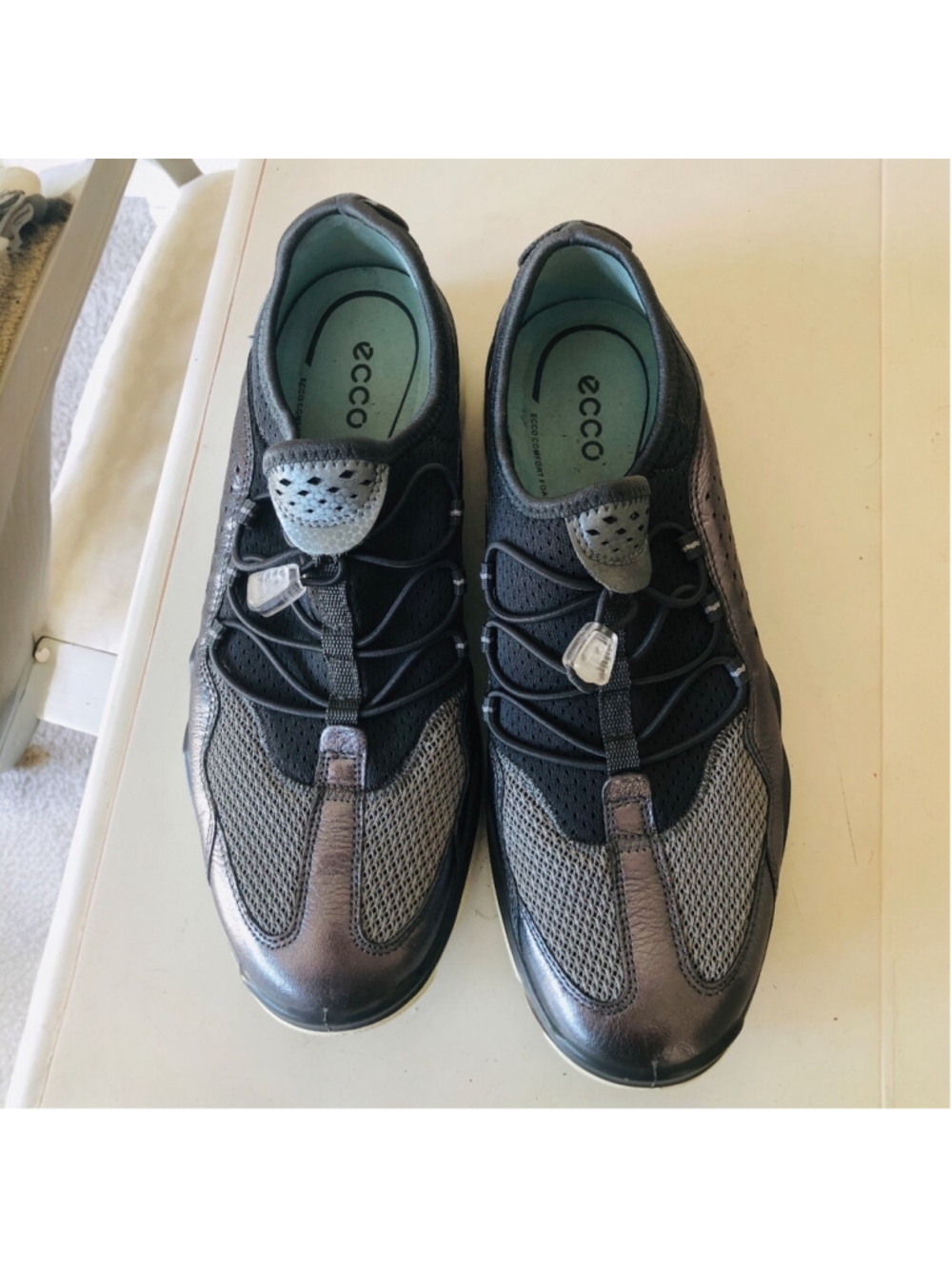 Ecco Lynx Ardor Speedlace Comfort Sneaker Fitness Walker Pewter Metallic Leather